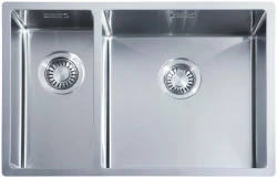 ABK Bingara large 1.5 stainless steel sink 20x40+40x40 cm flush-mounted undermount and top-mount BIN2040FVI