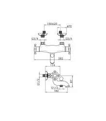 Mezclador Termostático de Baño Huber Victorian en acero inoxidable VTT270102A