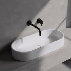 Waterevolution Flow Under-mount sink faucet, matte black, with 25 cm spout T116BPR-25