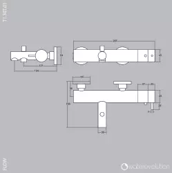 Waterevolution Flow bath thermostat with hand shower set chrome T130T01