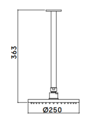 Waterevolution Flow Kopfbrause 200 mm mit Deckenanschluss, mattschwarz T1642PR