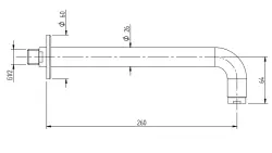 Zazzeri Da-Da baduitloop of wastafeluitloop 26cm mat zwart 76000403AL03131