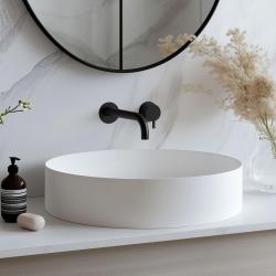 Waterevolution Flow Einbau-Waschtischarmatur in Mattschwarz mit 15 cm langem Auslauf T116BPR-15