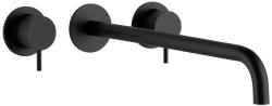 Waterevolution Flow 3-Loch-Einbau-Waschtischarmatur in Mattschwarz mit 25 cm langem Auslauf T1163FPR-25