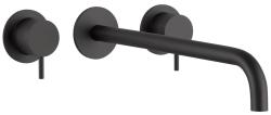 Waterevolution Flow 3-Loch-Einbau-Waschtischarmatur in Mattschwarz mit 21 cm langem Auslauf T1163FPR-21