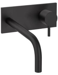 Waterevolution Flow Unterputz-Waschtischarmatur mit Abdeckplatte, mattschwarz, mit Auslauf 15 cm T1161BPR-15