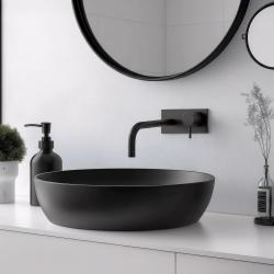 Waterevolution Flow Unterputz-Waschtischarmatur mit Abdeckplatte, mattschwarz, mit Auslauf 15 cm T1161BPR-15