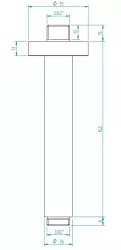 Zazzeri Douchearm plafondsteun 300 mm MAT ZWART 2900BR03A003131