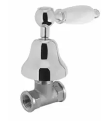 PB klassieke kraan inbouw stopkraan met witte hendel RVS 1208854672
