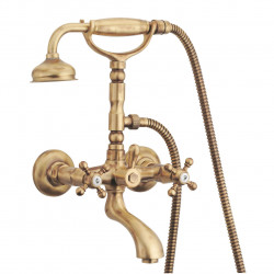 PB grifo clásico de sobremesa para bañera con manetas en forma de estrella Bronce, incluye ducha de mano 1208855162