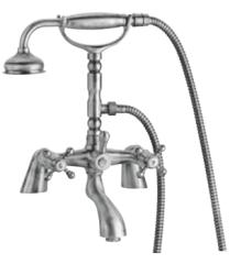 PB grifo clásico juego de grifería para bañera con mandos de estrella, incluye ducha de mano Bronce 1208855222