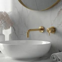 Waterevolution Flow Vgradna umivalniška pipa iz brušenega medenine z izlivom 21 cm T116BLE-21
