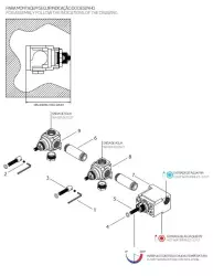 Waterevolution Flow vgradni termostat za tuš s 3 zapornimi ventili iz brušenega medenine 1208916462