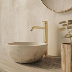 Waterevolution Flow Sink faucet for washbasins, PVD brushed light gold, T115WGE