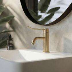 Waterevolution Flow umivalna pipa, vključno s klik vtičem, brušeni medenina T111LE