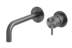 Waterevolution Flow Vgradna pipa za umivalnik PVD Gun Metal z izlivom 15 cm T116BGME-15