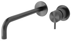 Waterevolution Flow Vgradna pipa za umivalnik PVD Gun Metal z izlivom 25 cm T116BGME-25