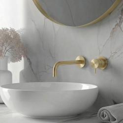 Waterevolution Flow Under-mount Sink Faucet, PVD White Gold, with 21 cm Spout, T116BWGE-21