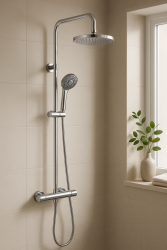 DEMM Shower combination thermostat with rain shower chrome 1208946965