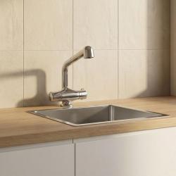 DEMM thermostatische keukenkraan met uittrekbare uitloop met spoeldouchefunctie chroom 1208947360