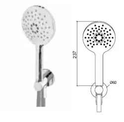 Waterevolution Flow runde Handbrause-Garnitur komplett mit Wandanschluss mattschwarz - 3 Positionen - T1621RPR