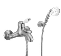 Mezclador de bañera PB Nostalgic con set de teleducha acero inoxidable