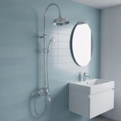 PB Nostalgic Shower Mixer Set with Rain Shower Chrome