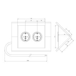 Indux Corner Energy column for horizontal installation with 2 grounded outlets, black 1208953212