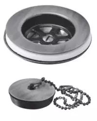 PB Unix fontein en wastafelplug met stopketting RVS 1208953282