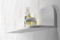 Solid-S Planchet plank mat wit douchekorf 60x12cm solid surface 1208953447