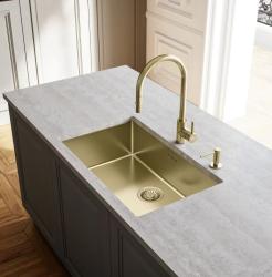 Franke golden Kitchen tap Eos Neo with spout pull-out spray head pvd gold 115.0689.094