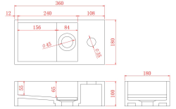 Solid-S Marmor solid surface umivalnik B40xD22xH10cm marmor mat črna 1208953898