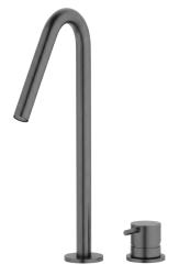 Waterevolution Flow 2-luknjasta umivalna baterija PVD Gun Metal z visokim V 120 mm izlivom T1122VGME