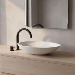Waterevolution Flow 2-Loch Waschtischarmatur Schwarz mit niedrigem 113mm U-Auslauf T1121UPR