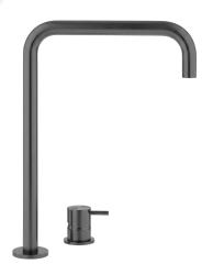 Waterevolution Flow 2-luknjasta umivalniška pipa visoki izliv 222 PVD Gun Metal T122HGME