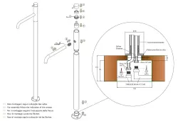 Waterevolution Flow samostoječa umivalniška armatura PVD Gun Metal T113GME