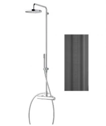 Waterevolution Flow tuš kombinacija s termostatom in dežnim tušem PVD Gun Metal T141TGME