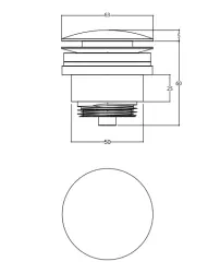 Waterevolution Flow odtokni čep 1.1/4 PVD Gun Metal VAL1GME