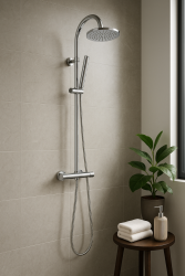 Aquadesign Orly shower set thermostat with rain shower chrome