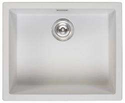 White Sink 50x40 cm Under-mount and Over-mount with Stainless Steel Plug 1208956397