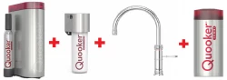 Quooker Classic Fusion Round Chroom COMBI & CUBE Warm, koud, kokend, gefilterd, koud, bruisend water 22CFRCHR+CUBE