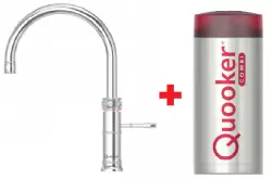 Quooker Classic Fusion Round Chroom Combi+ & CUBE Warm, koud, kokend, gefilterd, koud, bruisend water 22+CFRCHR+CUBE