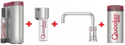 Quooker Classic Nordic Square Chroom Combi+ & CUBE Kokend, gefilterd, koud, bruisend water 22+CNSCHR+CUBE