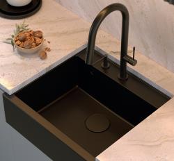 Quadri Swindon Luxe Inbouw Zeepdispenser mat zwart van boven navulbaar 1208957213