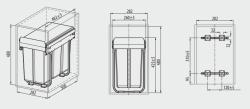 Garbi Sorter S-30-3 inbouw afvalsysteem met 3 afvalbakken 10 liter 1208957362
