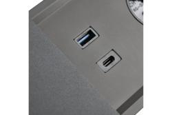 Furniture socket PRESTINO, 2xSHUKO, USB A+C, HDMI, RJ45 cable 1.5 m, black