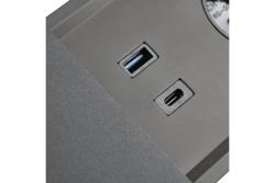 Furniture socket PRESTINO, 2xSHUKO, USB A+C, HDMI, RJ45 cable 1.5 m, black