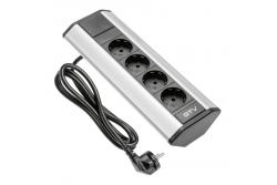 Corner extension cord 3xSHUKO, aluminum