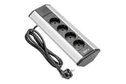 Corner extension cord 3xSHUKO, aluminum