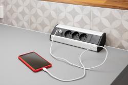 Corner power socket